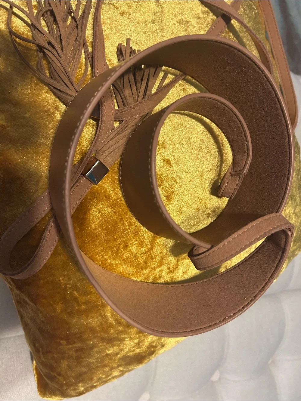 Brown Fringe Tie Belt - Women I Accessories